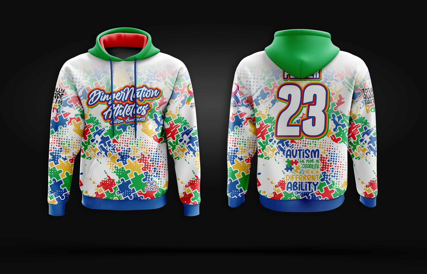 2024 Autism Awareness Full Dye Lightweight Hoodie