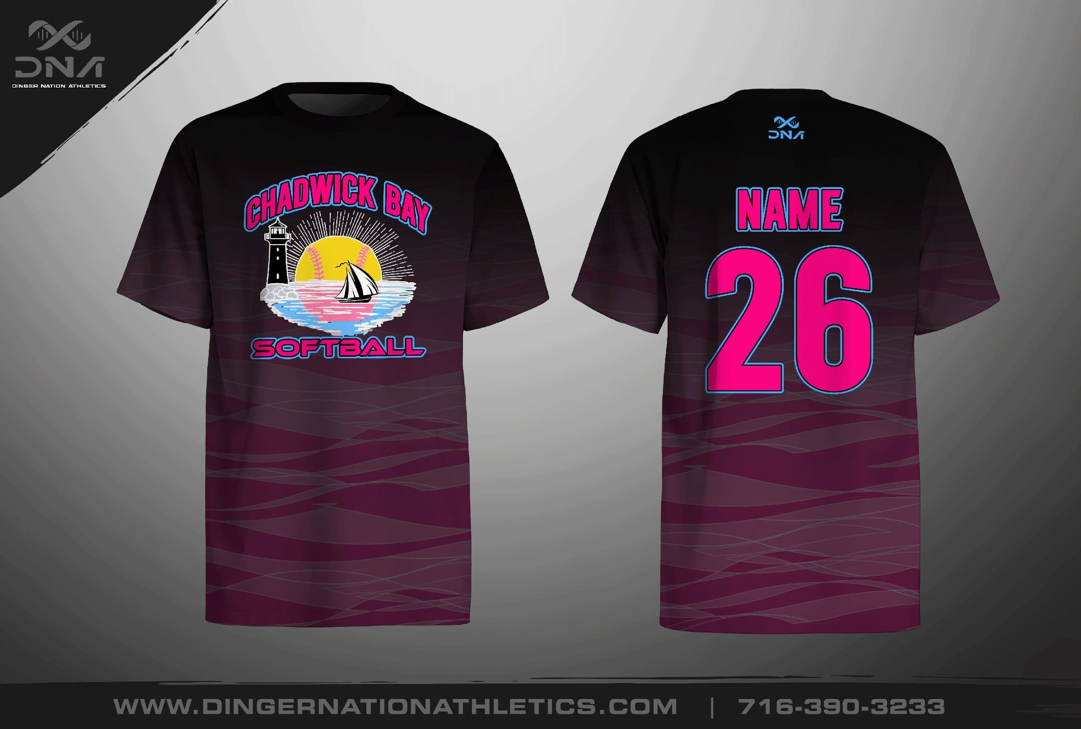 Chadwick Bay Softball Full Dye Jerseys – Dinger Nation Athletics