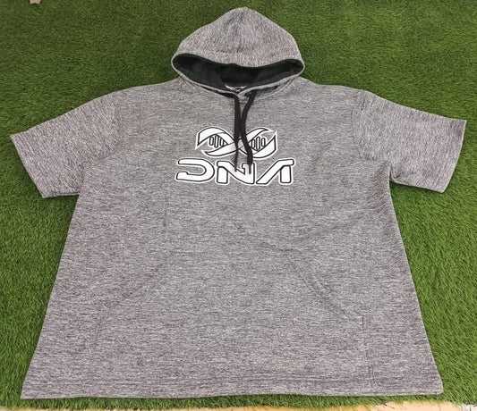 DNA EMBROIDERED SHORT SLEEVE FLEECE HOODIE